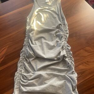 Aritzia Light Gray runched dress